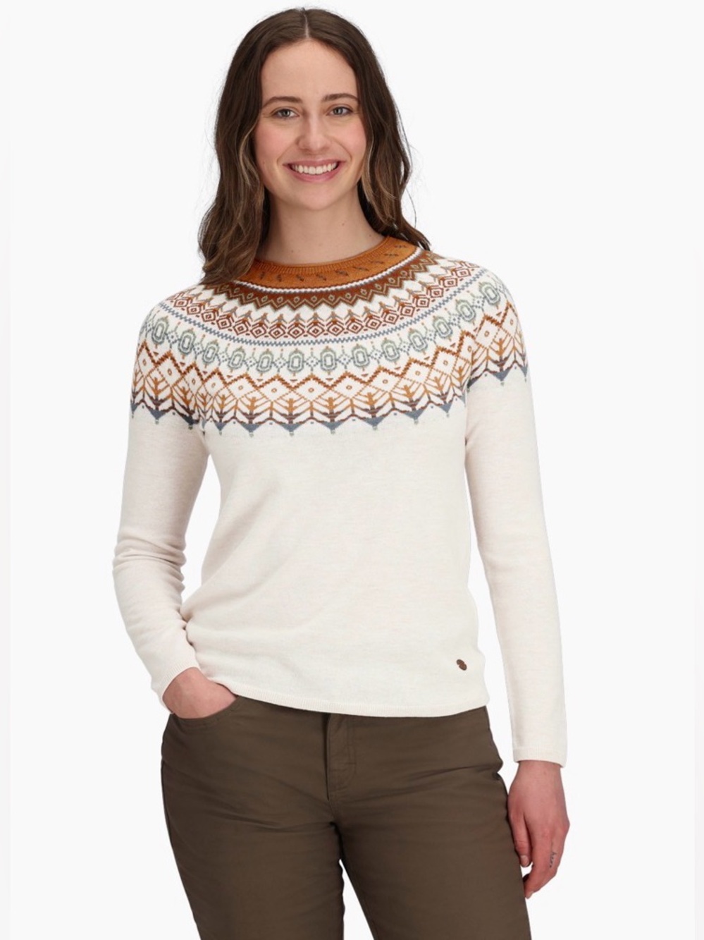 Royal Robbins Westlands Fairisle sweater Women’s Medium Crewneck pullover Casual
